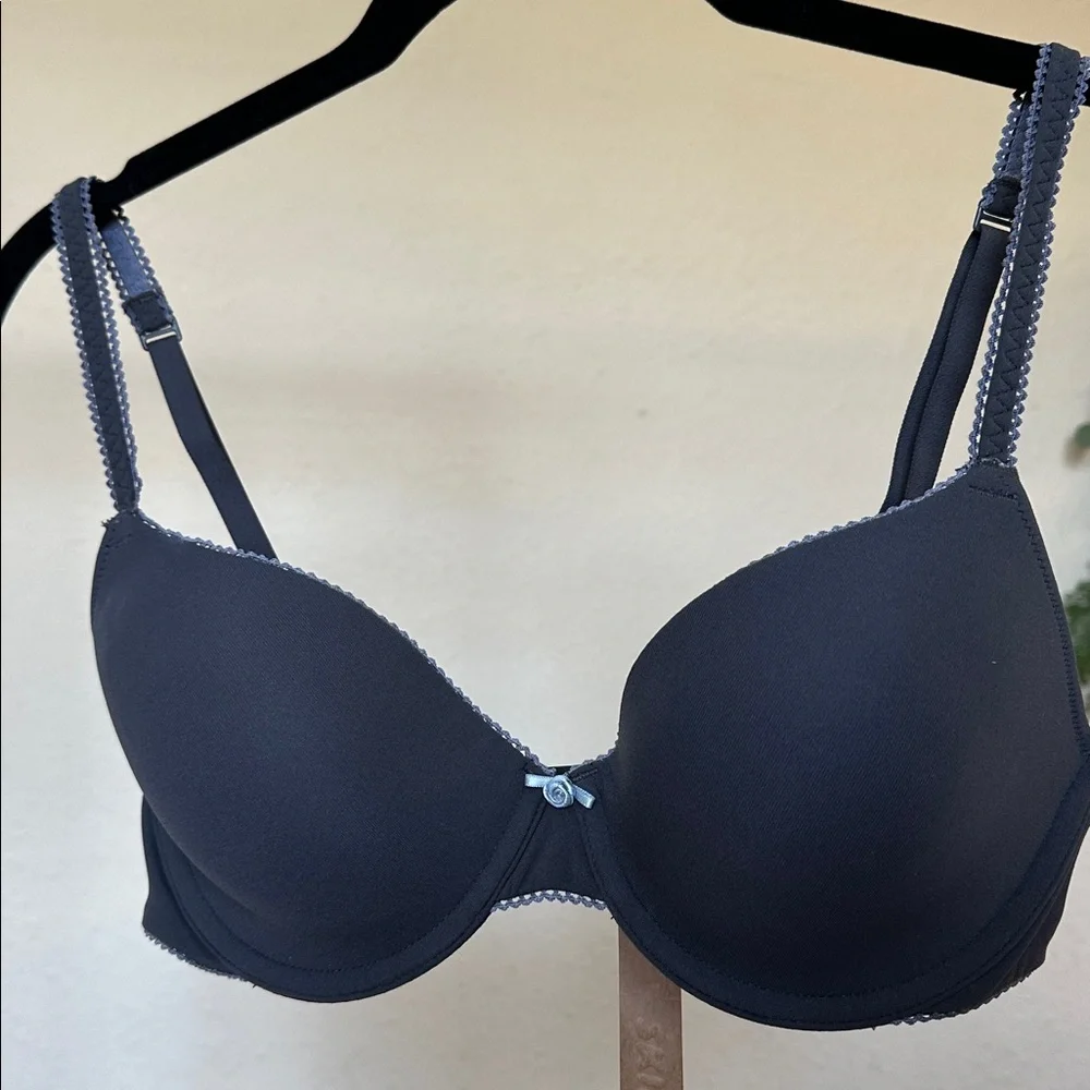 SKIMS Fits Everybody Picot ‎ T-Shirt Bra Size:34B Color:Ash Contrast flower nwt